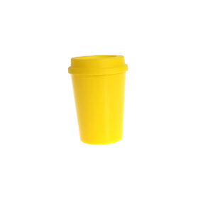 Copo de Café c/ Tampa Amarelo 350ml LT-461