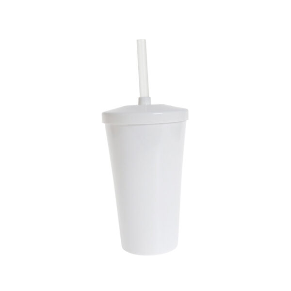 Copo Twister c/ Tampa e Canudo Branco 550ml LT-027
