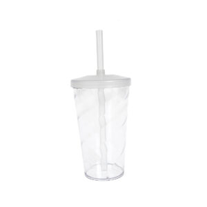 Copo Twister c/ Tampa e Canudo Natural Transparente 750ml LT-086